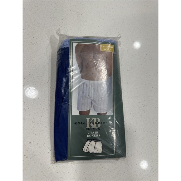 NOS‎ Vtg Kmart Big Man Boxer Shorts Underwear Knightsbridge 2 Pair - XXXL 50-52" - Picture 1 of 2
